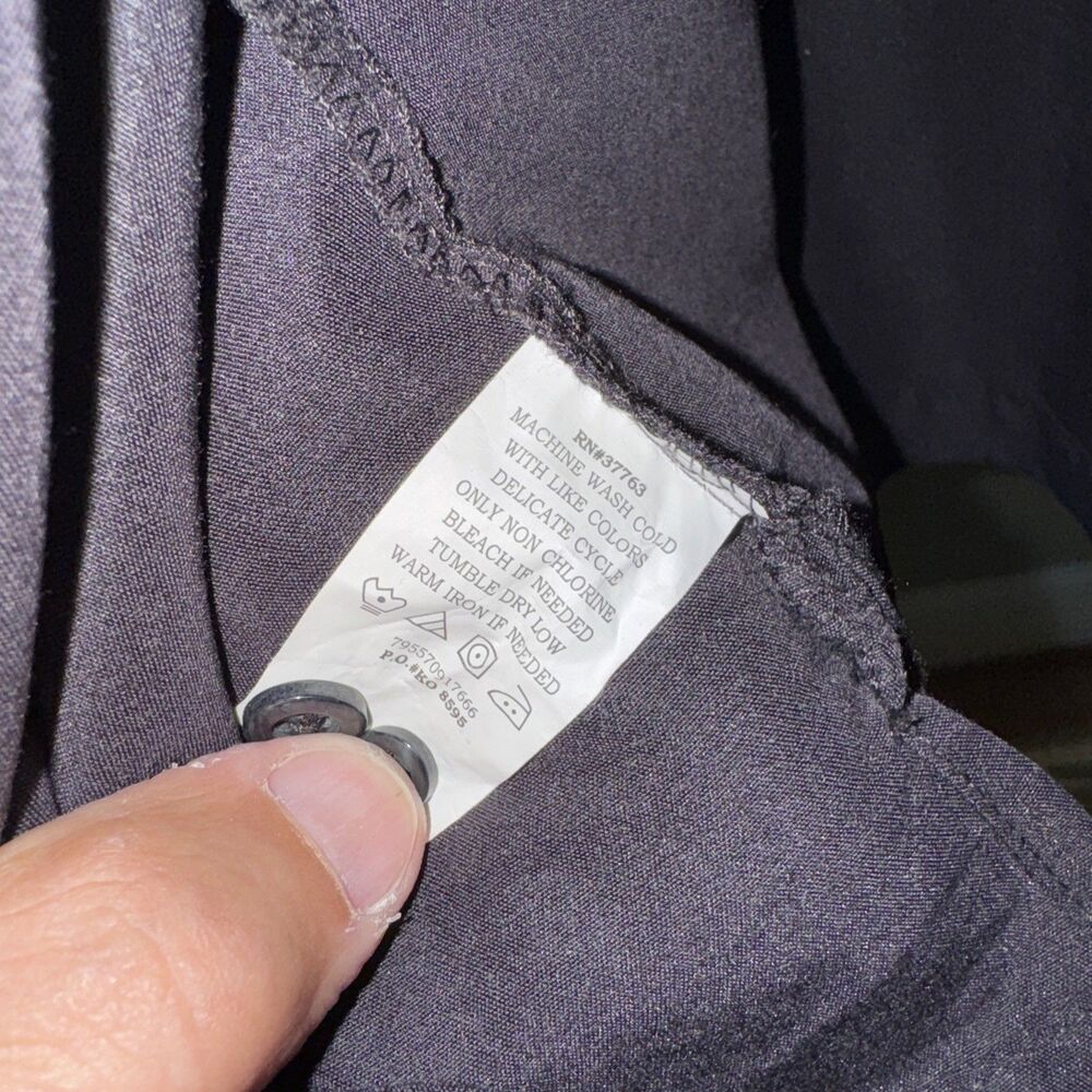 Centro Striped Panel Casual Button-Down Black Bowling Shirt - Size XL - Picture 3 of 4